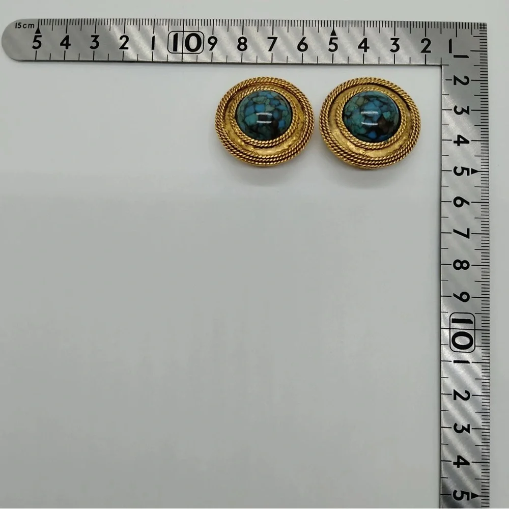 Chanel Blue Stone Clip On Earrings